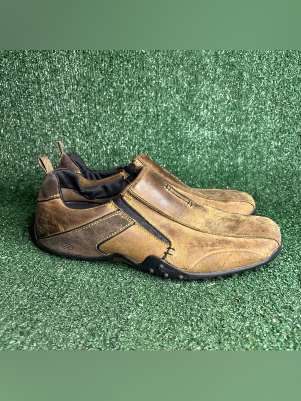Vintage Rare Mens Skechers Trainers Square Toe Y2K Retro Slip On Sneaker Sz 11.5